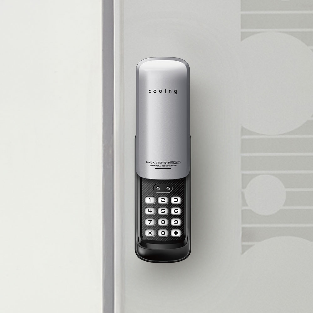 쿠잉 디지털도어락 DL-CT01SV 번호키 도어록 현관문 무타공 보조키 - 상세 이미지 2