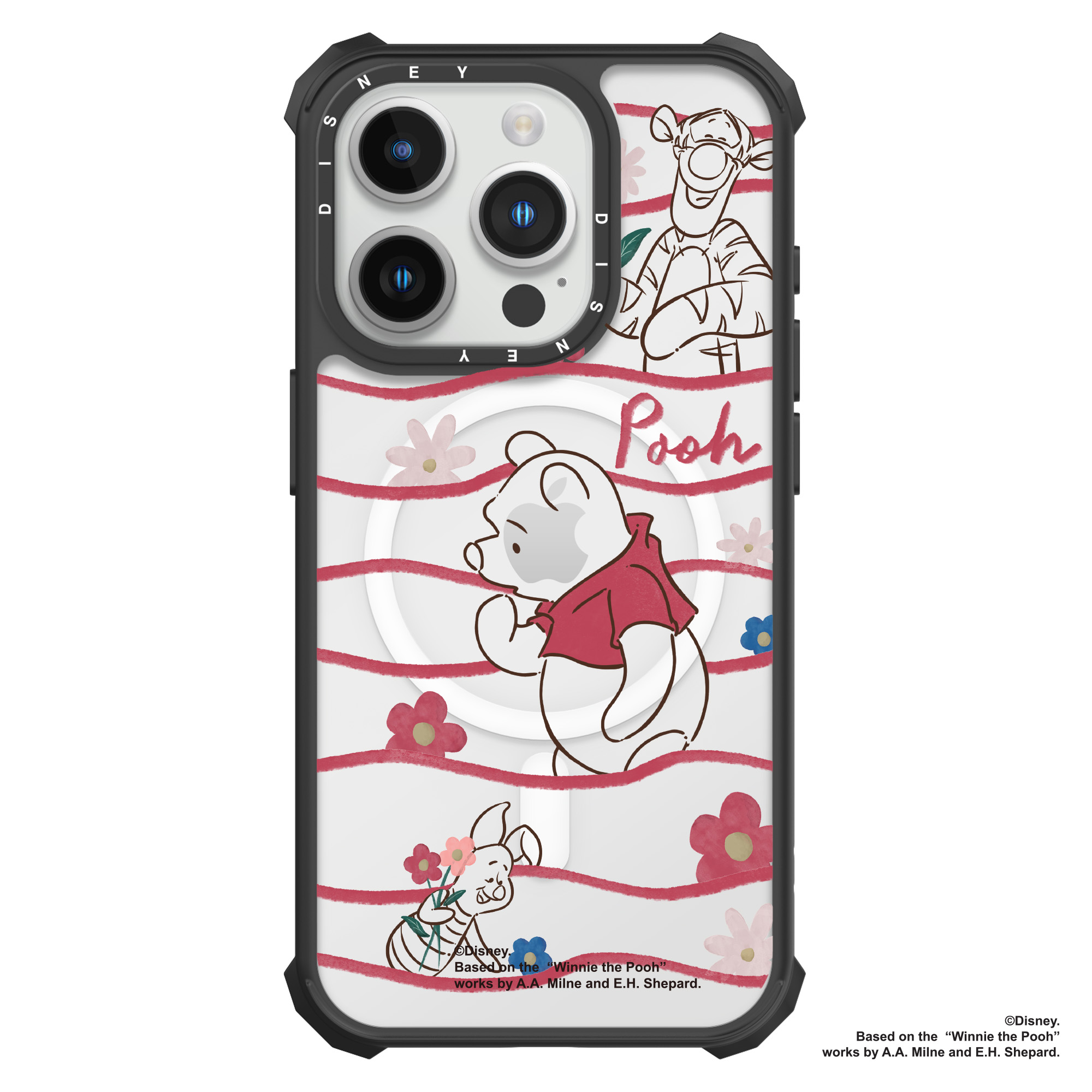 디즈니 아이폰 16 프로 맥스 임팩트 디즈니 푸우 블라썸피크닉 디자인 맥세이프 범퍼 휴대폰 케이스 레드 블라썸 - 상품 이미지