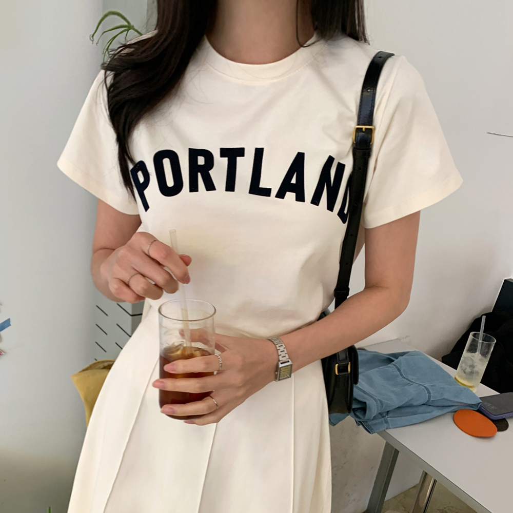 페퍼러 레터링 프린팅 반팔 티셔츠 - 상품 이미지