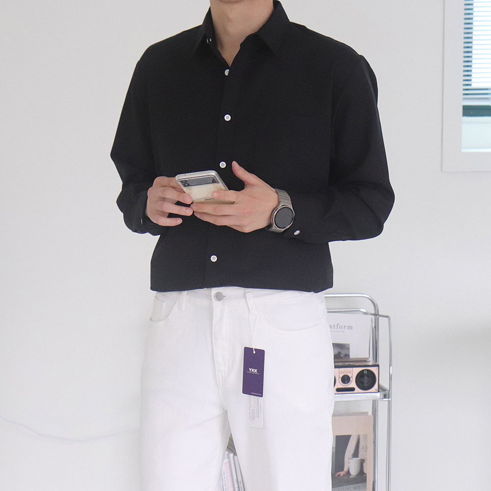 남자셔츠 링클프리 오버핏 정장 실크 남방 남자 와이셔츠 이미지 2