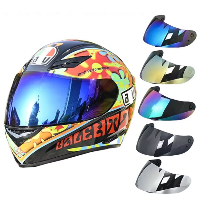 AGV K3 K4 쉴드 호환 스모그 미러 블루미러 골드 클리어 실드 - 메인 이미지