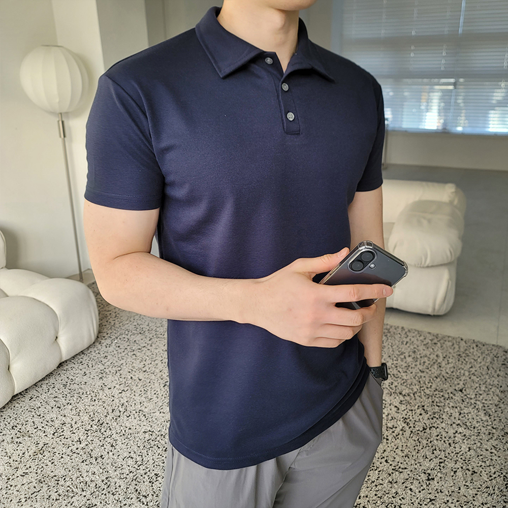 남자 남성 기본 무지 카라티 반팔 티셔츠 10컬러 D003 - 상세 이미지 5