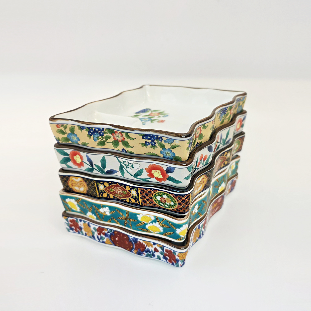 일본 수입 사각 나눔 접시 (사이즈 (대) : 19x14x3cm) - 상품 이미지