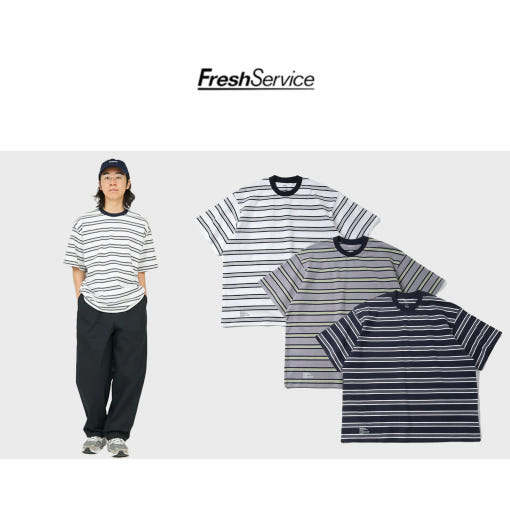 프레쉬서비스 FreshService MULTI BORDER 멀티 보더 긴팔 티셔츠 3컬러 - 상품 이미지