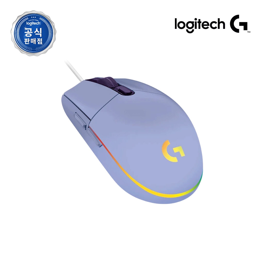 로지텍코리아 공식 G102 2세대 LIGHTSYNC 게이밍 마우스 라일락 이미지 2