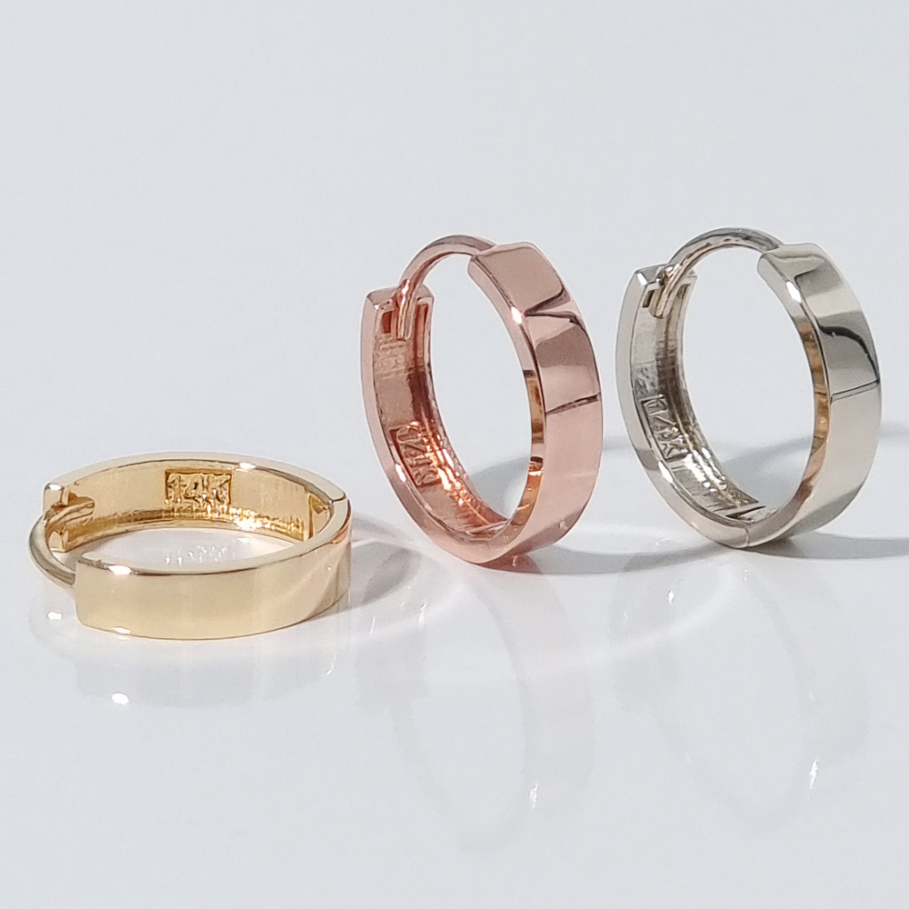 14K 18K 금 원터치 링 귀걸이 화이트골드 골드 여성 데일리 선물