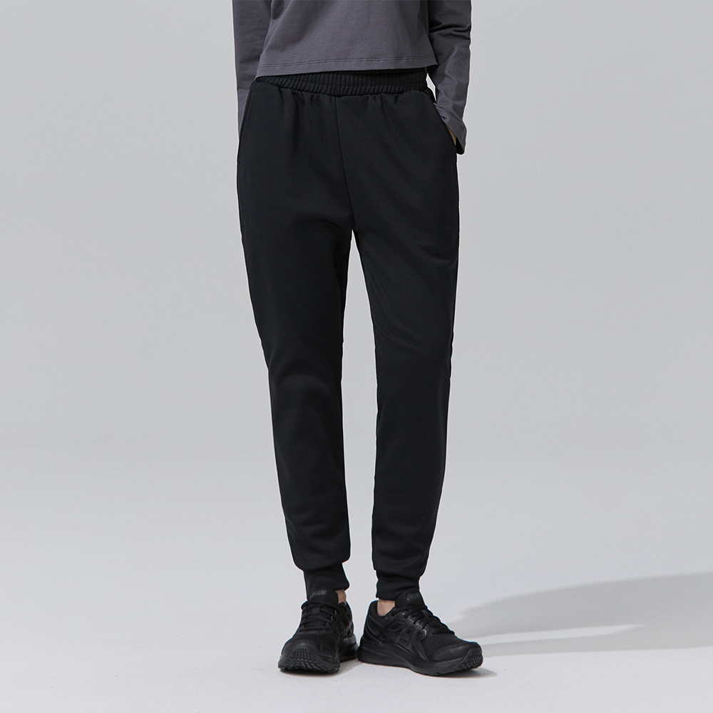 블랙몬스터핏 기모 쿠션지 조거 팬츠 여성 밴딩 스판 바지 겨울 빅사이즈