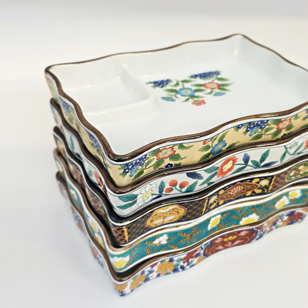 일본 수입 사각 나눔 접시 (사이즈 (대) : 19x14x3cm) - 상세 이미지 3