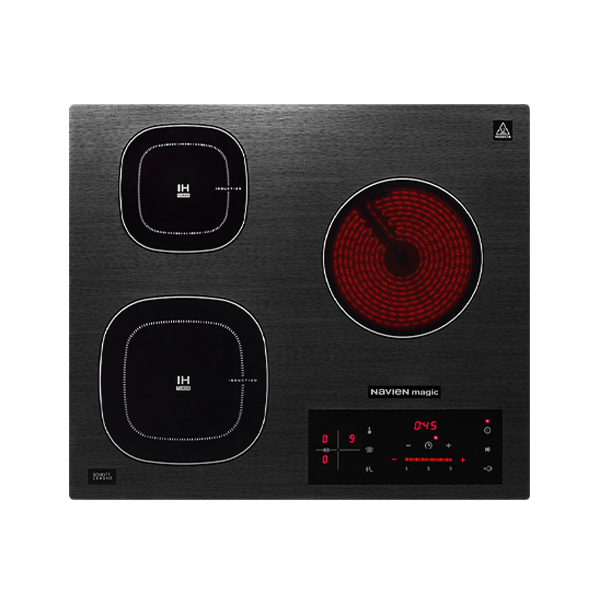 [나비엔 매직] 3구 하이브리드 인덕션 블랙 ERH-3803DN
