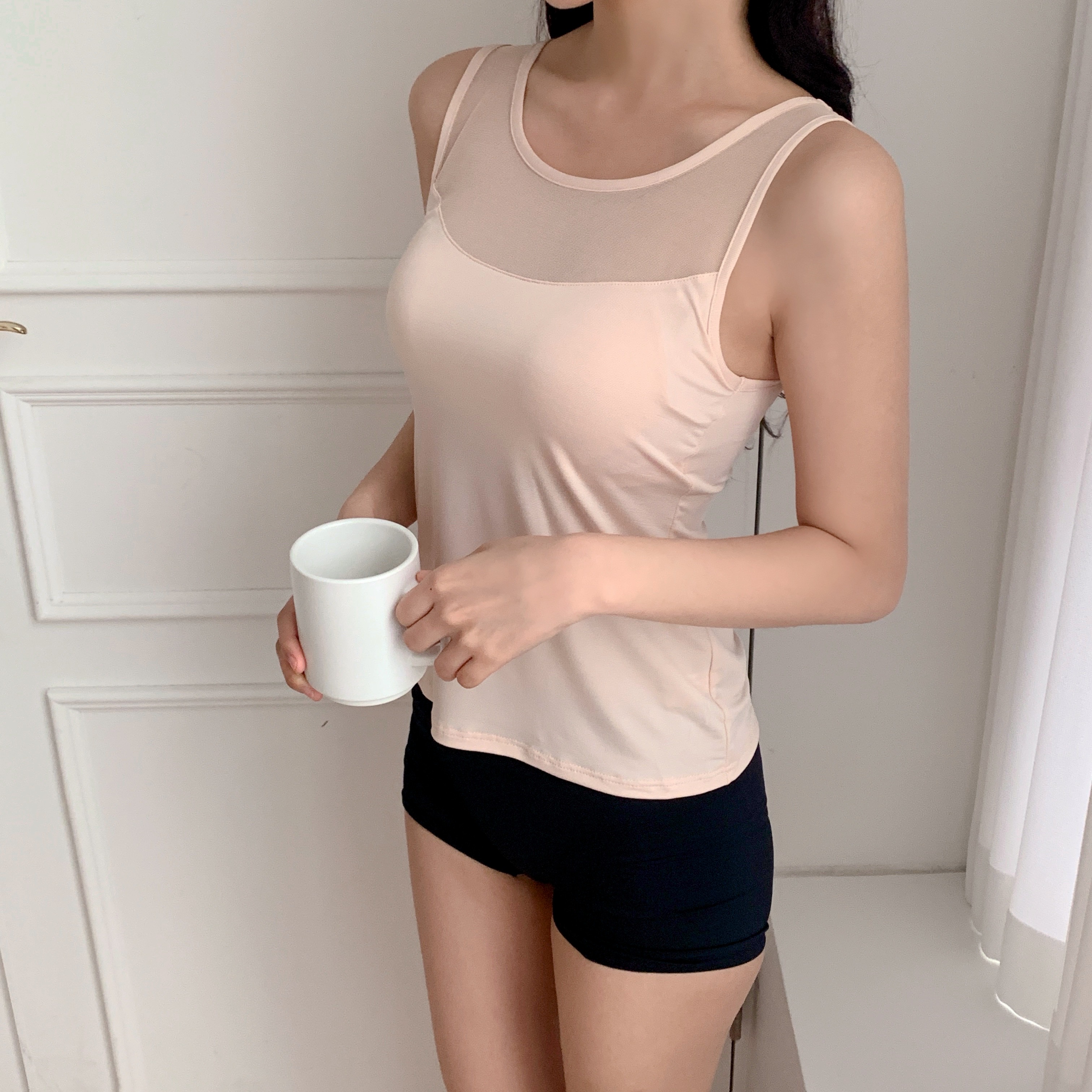 3차 재입고 국산 캡나시 인견쿨 런닝브라 브라캡 슬럽 브라탑 나시 B1501 혼합, 90 - 상세 이미지 3