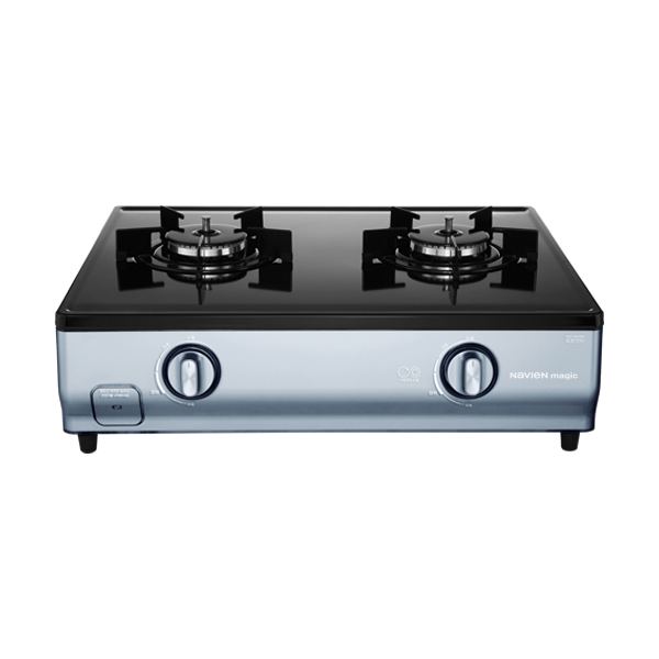 [나비엔 매직] 2구 가스레인지 자동온도조절 블루실버 GRF-3002ND/PD