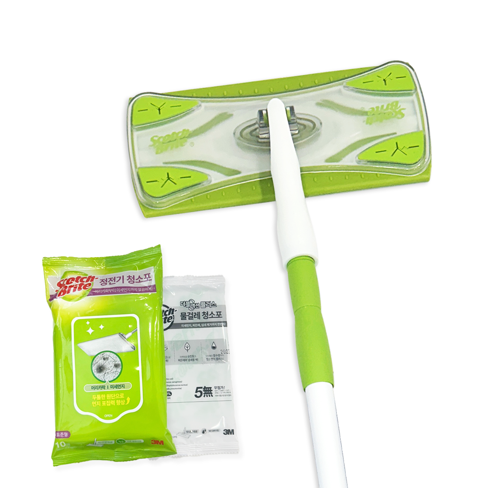 3M 스카치브라이트 밀대 막대걸레 물걸레 바닥청소 부직포청소기 물티슈밀대 밀걸레 표준형
