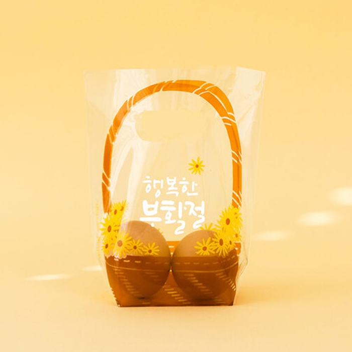 부활절 2구 바구니형비닐(10매) 클래식브라운 238/달걀포장지,부활절포장 - 상품 이미지