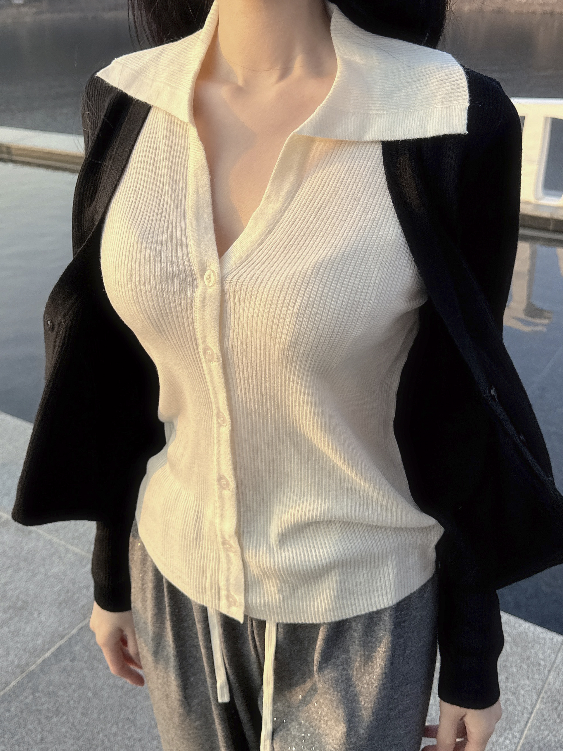 [전칼라당일!/부들부들🖤] 이중 카라 레이어드 가디건 (수입) 상세 이미지 33
