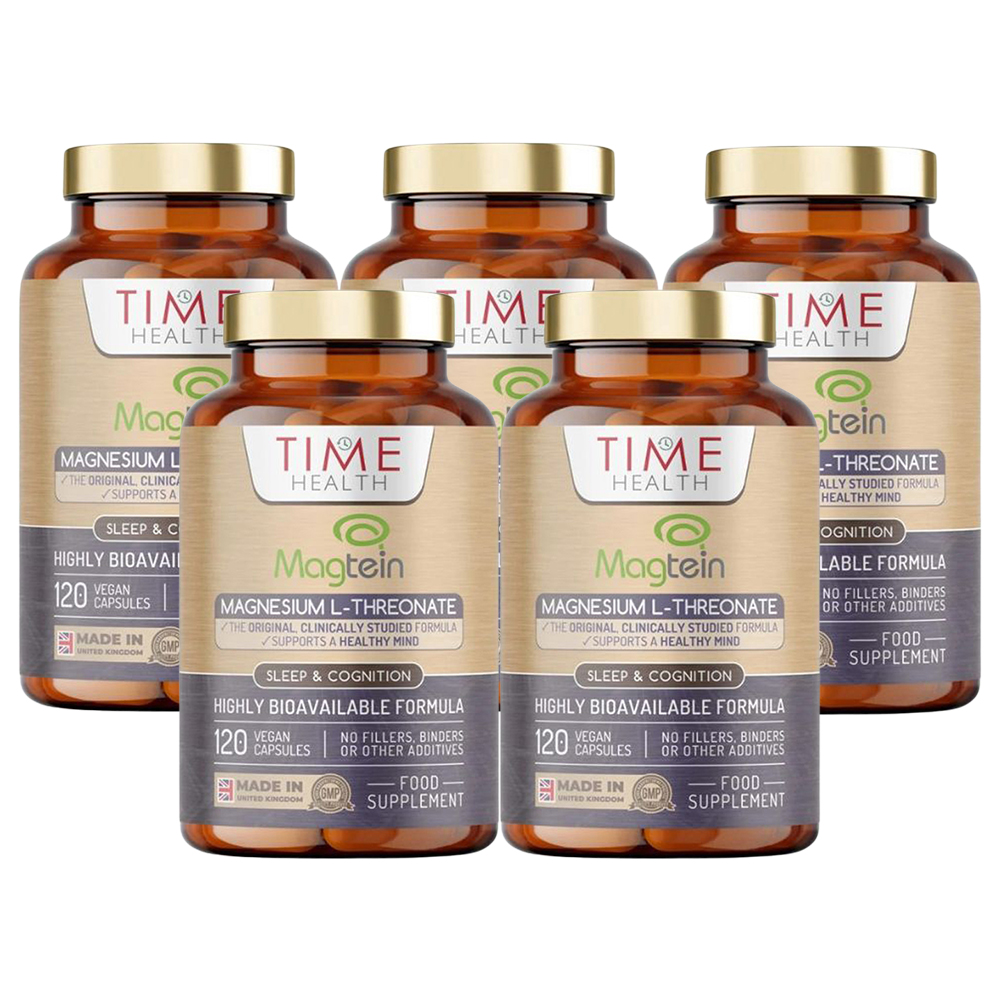 타임헬스 트레온산 마그네슘 120캡슐 5개월분 채정안 마그네슘 마그테인 영국산
