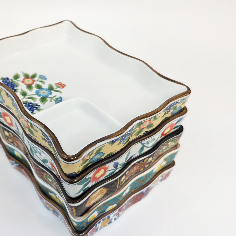 일본 수입 사각 나눔 접시 (사이즈 (대) : 19x14x3cm) - 상세 이미지 4