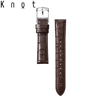 놋토 Knot 크로커다일 패턴 레더 트레디셔널 쉐입 가죽 스트랩 다크브라운 - 상품 이미지