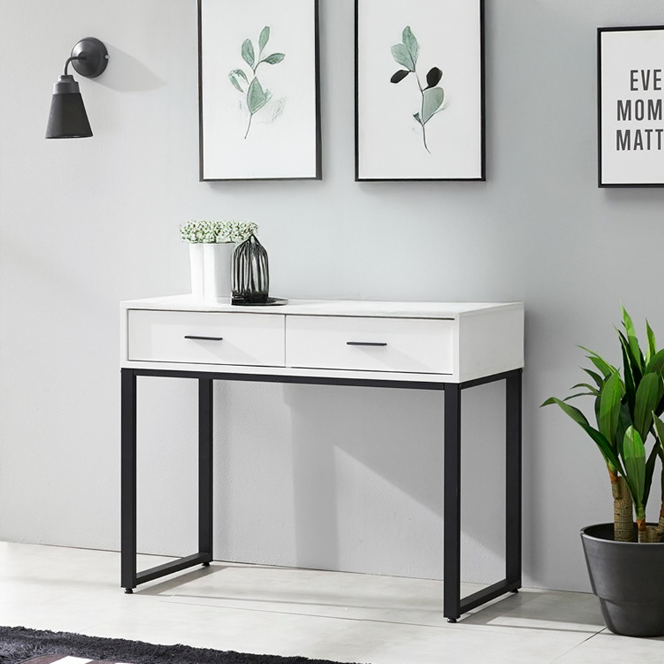 몬드 화장대겸책상 입식 미니 원룸 안방 서랍형 화장대 화이트, 1000x475x800mm - 상품 이미지