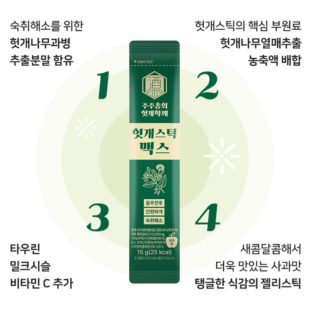 헛개스틱 맥스 숙취해소제 젤리 헛개확깨 60포 업소용 대용량 - 상세 이미지 4