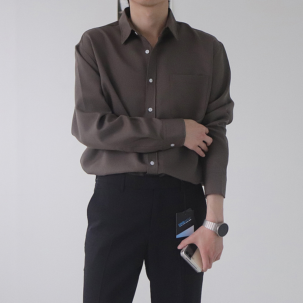 남자셔츠 링클프리 오버핏 정장 실크 남방 남자 와이셔츠 이미지 4