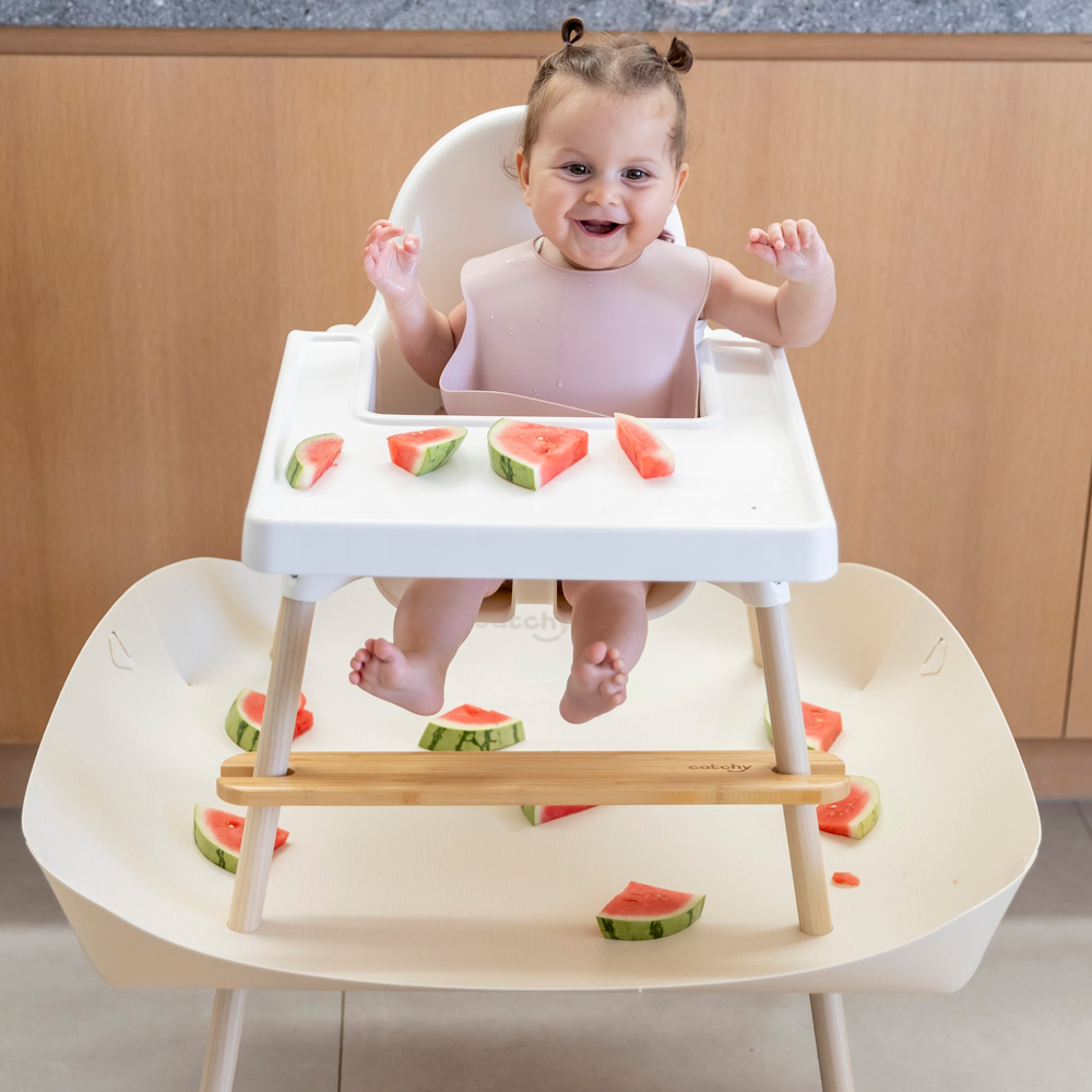 푸드캐처 캐치 자기주도 이유식 매트 턱받이 받침대 스토케 트립트랩 화이트