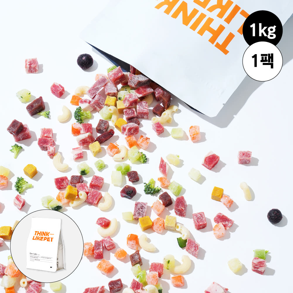 씽크라이크펫 큐브생식 강아지 생식 보양식 영양식 소목심+소간+당근+브로콜리+주키니, 1kg, 1개 제품 이미지