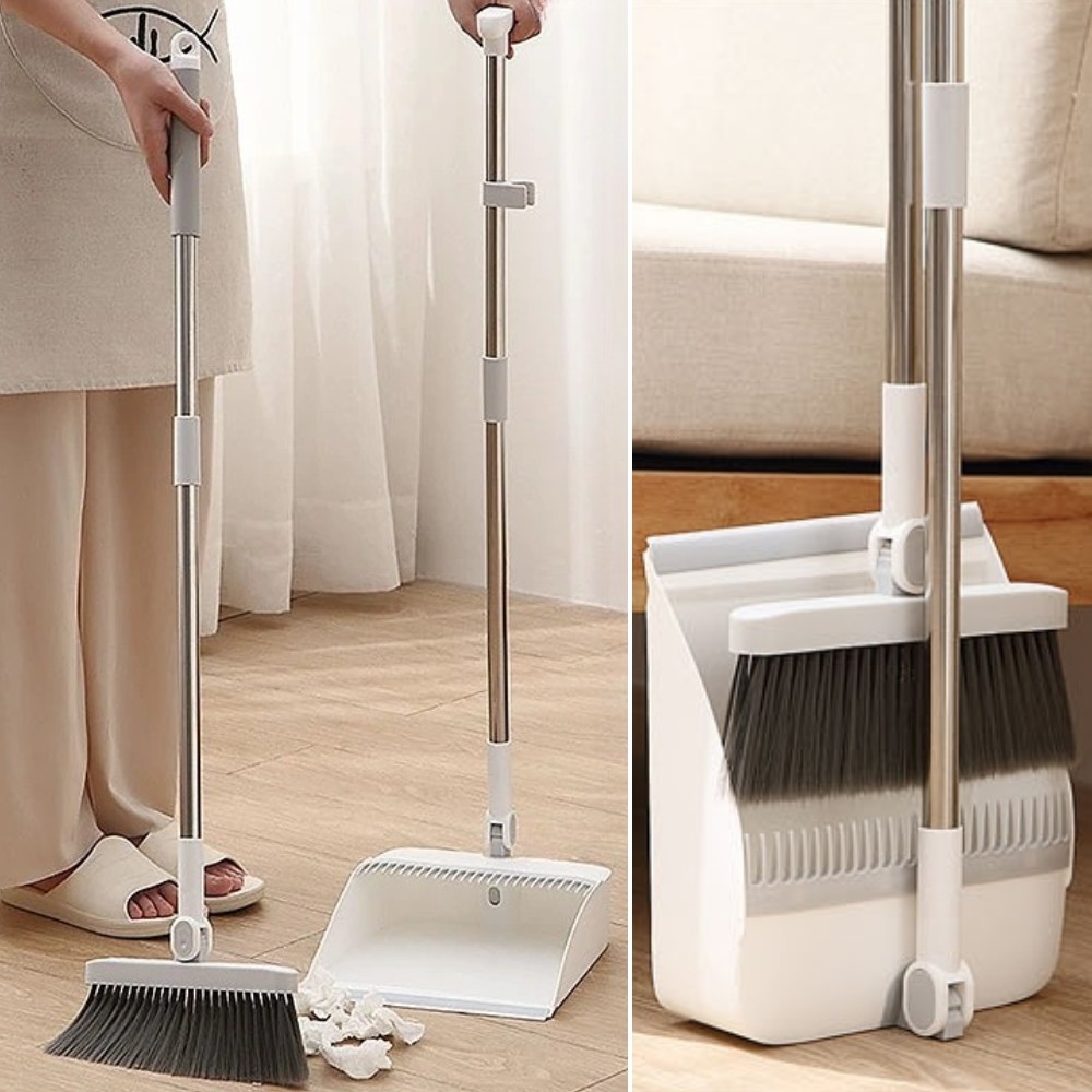 롱빗자루쓰레받기 세트 접이식 긴봉 회전 틈새 만능 가게 매장 바닥 청소도구세트