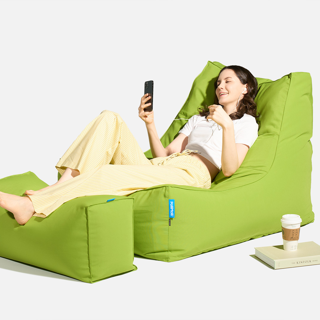 폴리몰리 빈백소파 1인용 대형 607P 실내외 겸용 좌식 쇼파 쿠션, 애플 그린 (메시속커버, 선택안함)