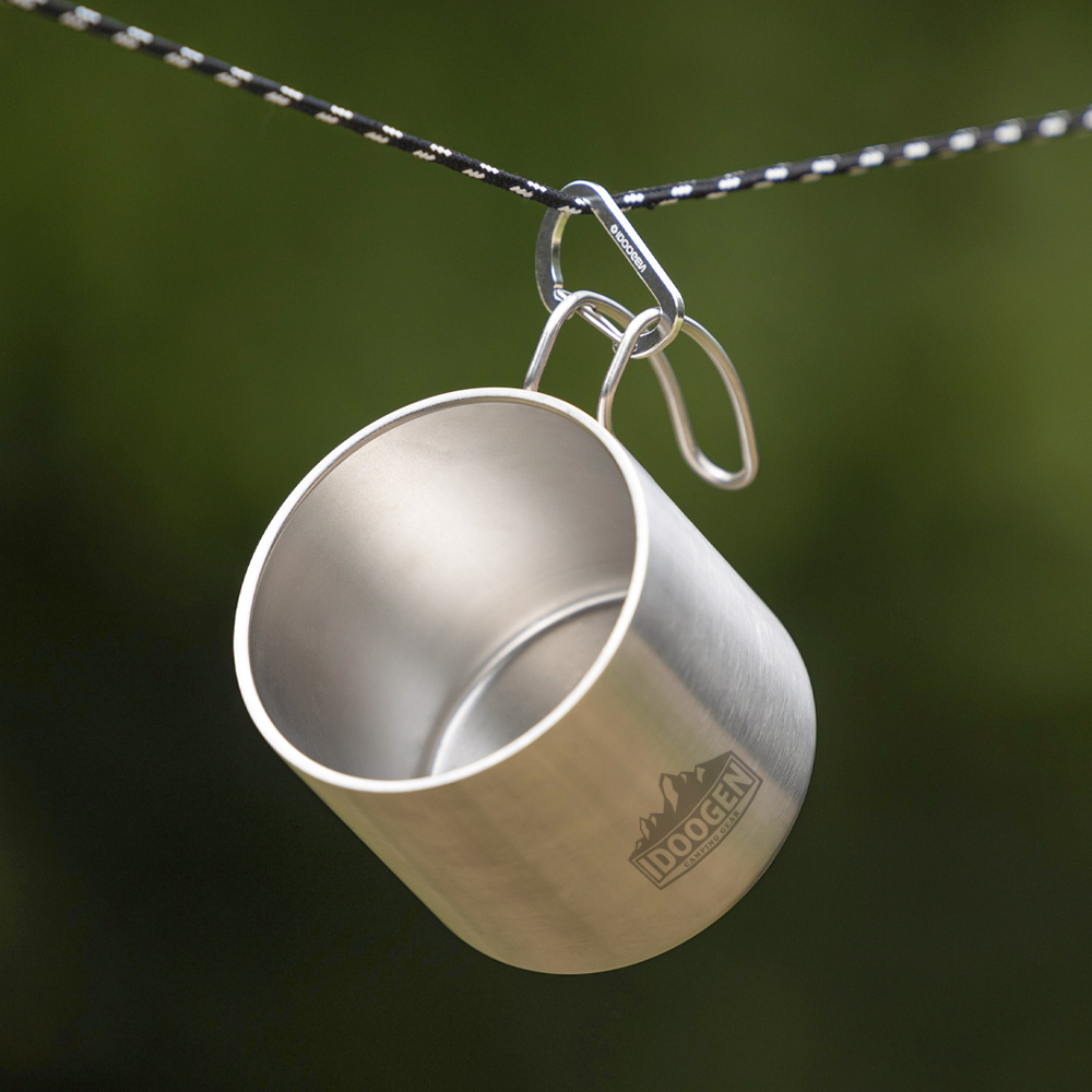 스테인리스 캠핑 머그 컵 고리형