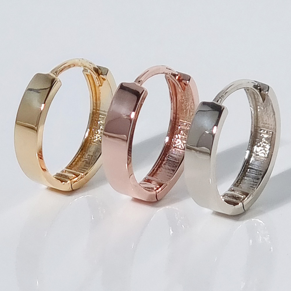 14K 18K 금 원터치 링 귀걸이 화이트골드 골드 여성 데일리 선물 - 상세 이미지 5