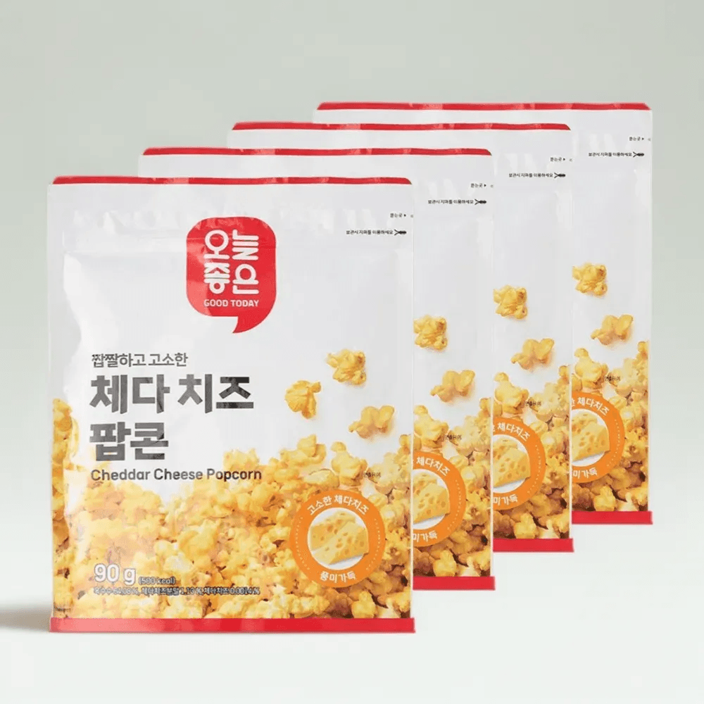 오늘좋은 체다치즈 팝콘 x4개 고소한 간식 : 홀리카인