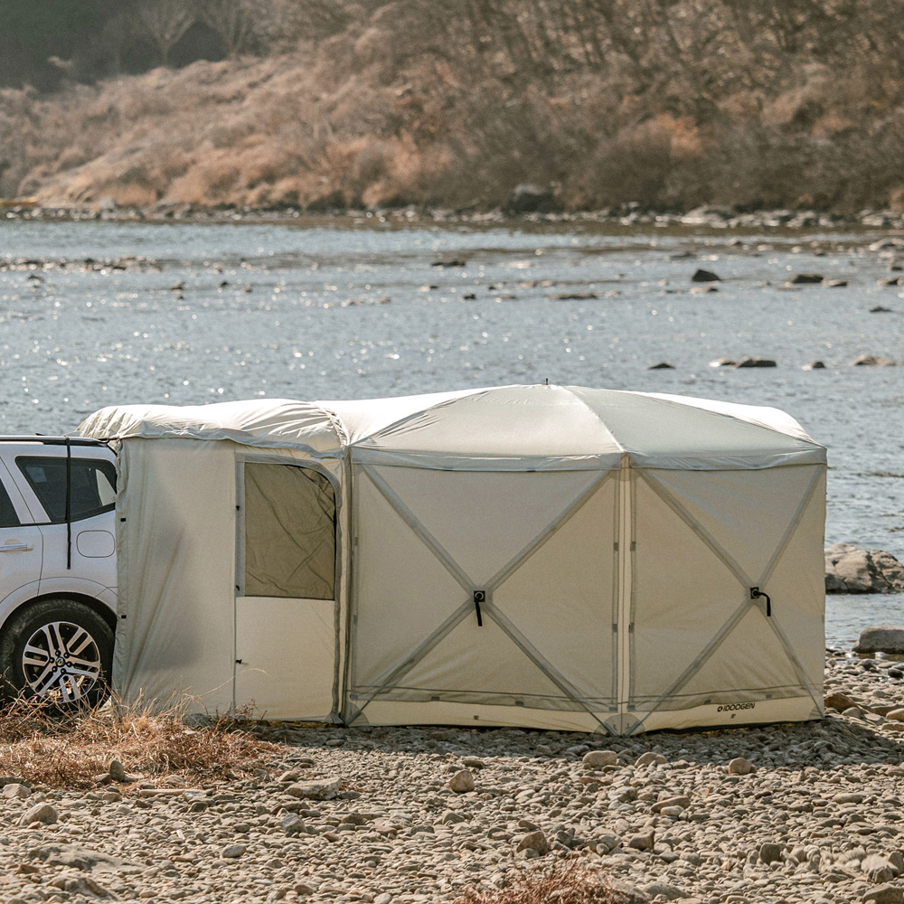 아이두젠 옥타곤 차박 텐트 도킹 쉘터 돔 타프쉘 카텐트 자립형 아이보리