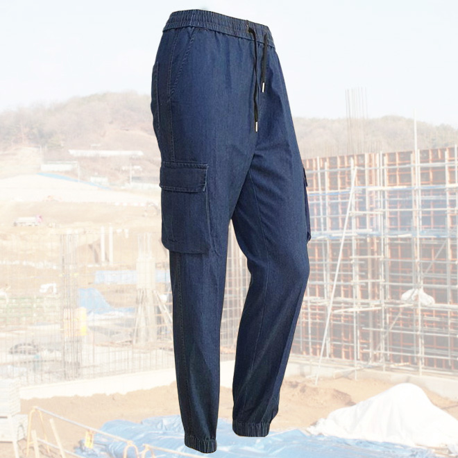 여름용노가다바지 남자 하계 춘하작업복하의 청지 카고 조거 건설현장 공사장 여름현장복바지 - 상품 이미지