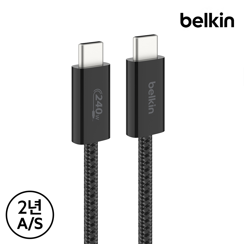 벨킨 240W C to C타입 브레이디드 고속 충전 케이블 1.5M 2팩 CAB019qc 아이폰17 16 갤럭시S25 호환