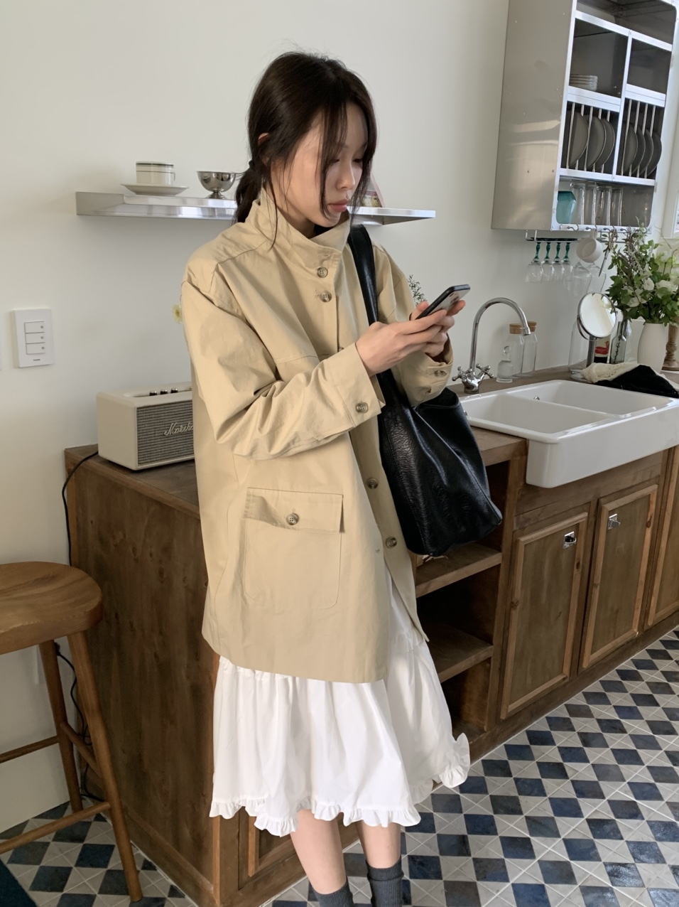 메리 프릴 미디스커트 / 안감내장 1color 상세 이미지 30