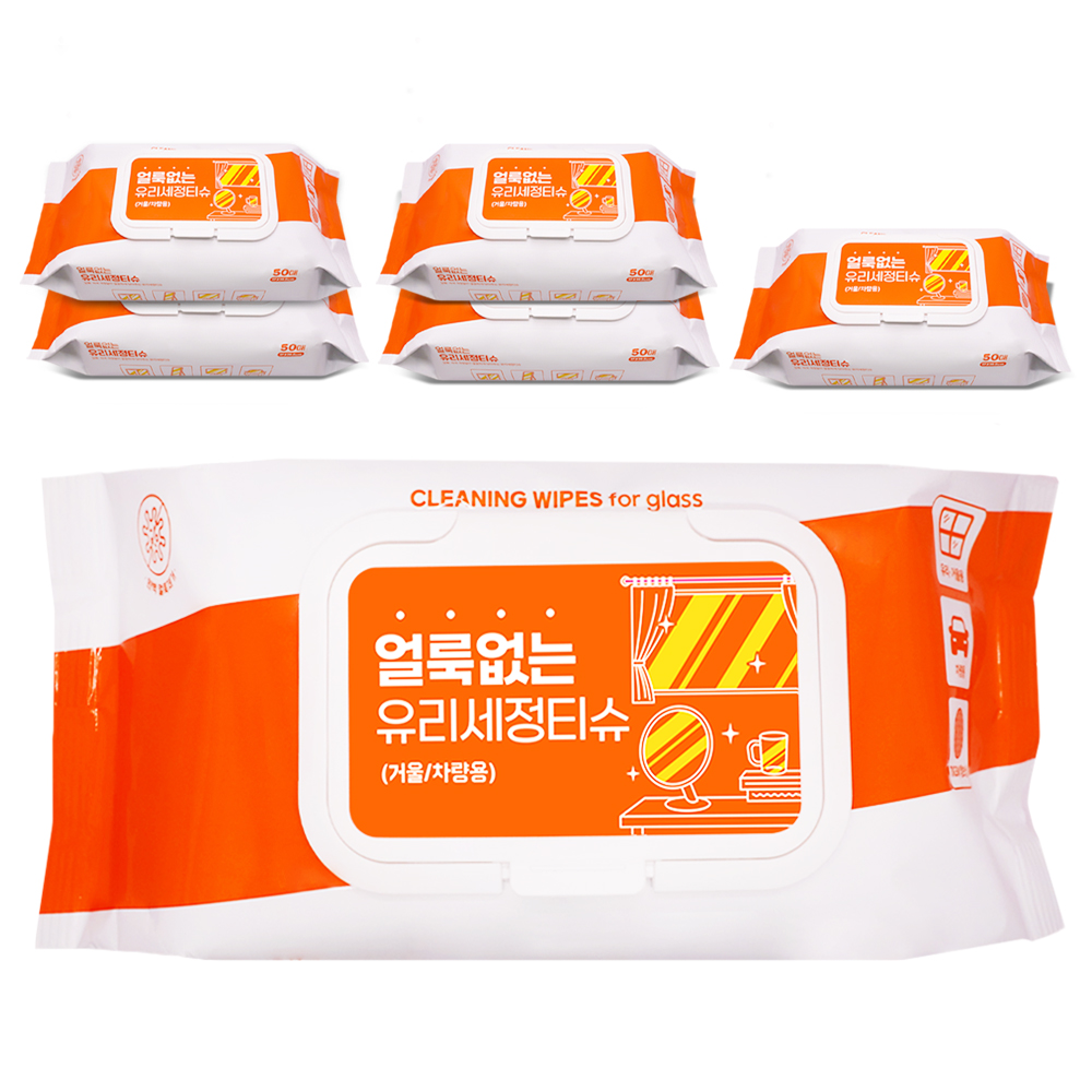 아이프리 얼룩없는 유리세정티슈 50매 6팩 유리크리너 베란다 창문닦이 자동차 세차용 물티슈 - 상세 이미지 2