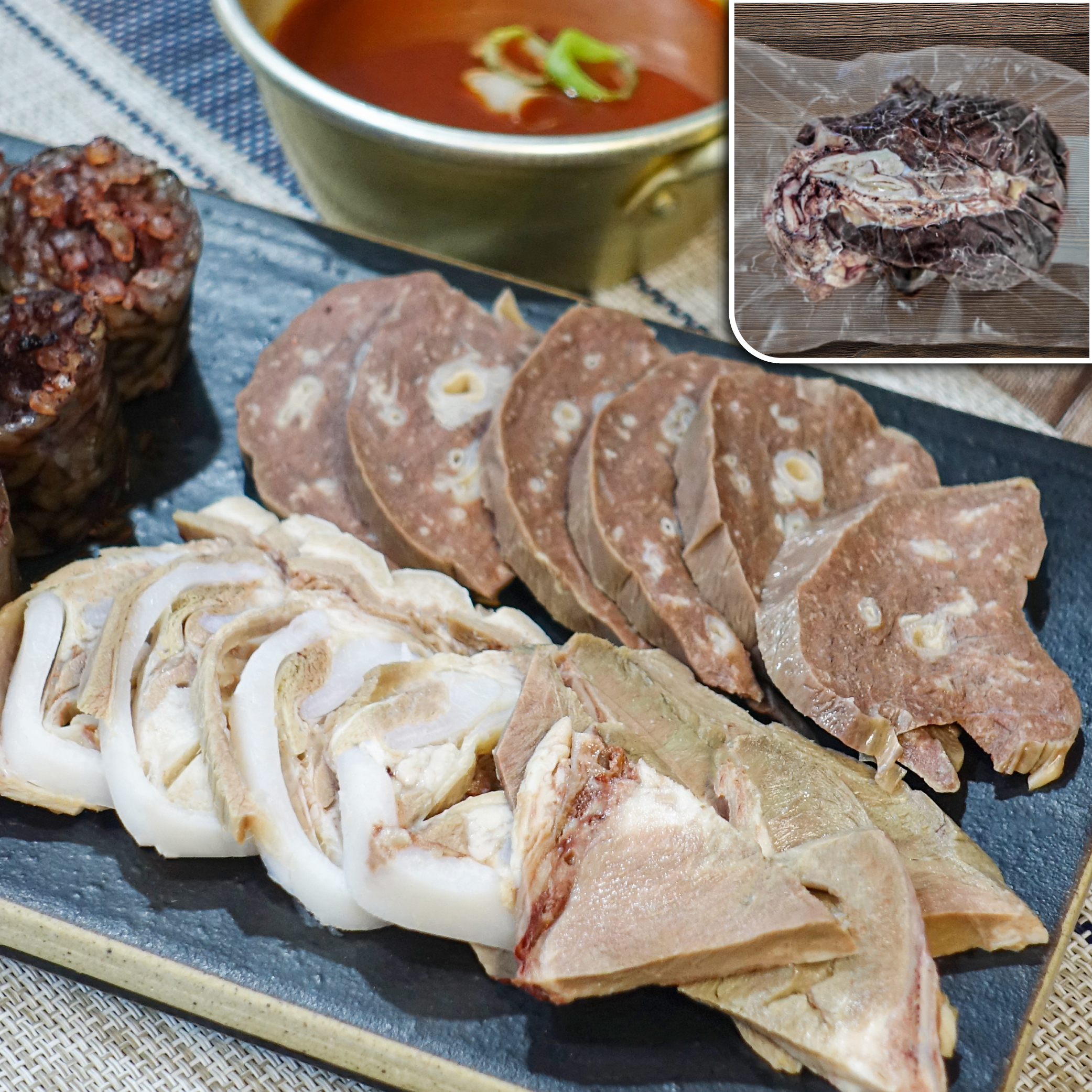 모두의국밥 삶은 허파염통울대 12kg(1kg 12개입) 순대국밥재료 분식집내장세트 식당업소용 돼지부산물 - 상품 이미지