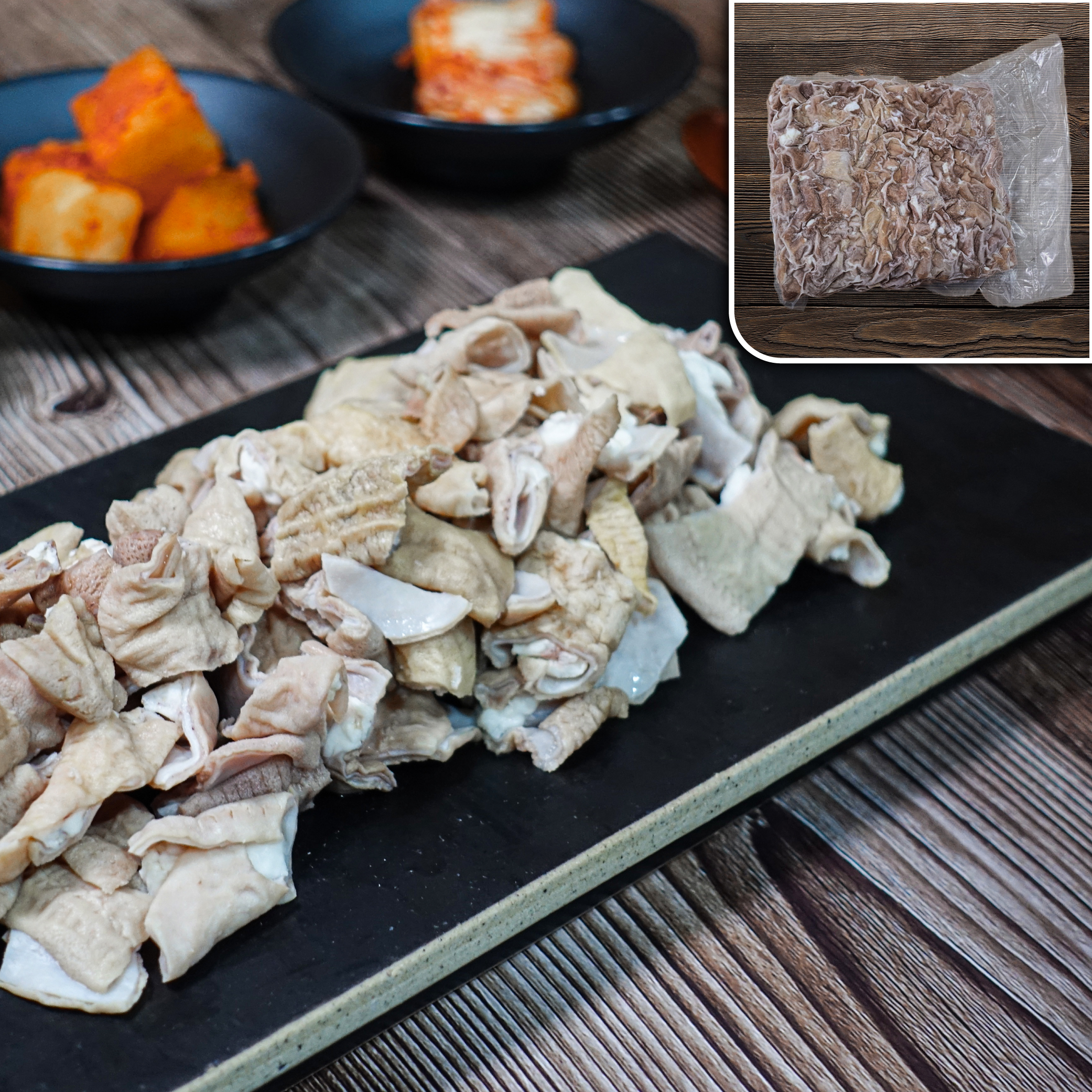 모두의국밥 소창 슬라이스 16kg (2kg 8개입) 순대국밥재료 돈두 머릿고기 쨈창 돼지부산물