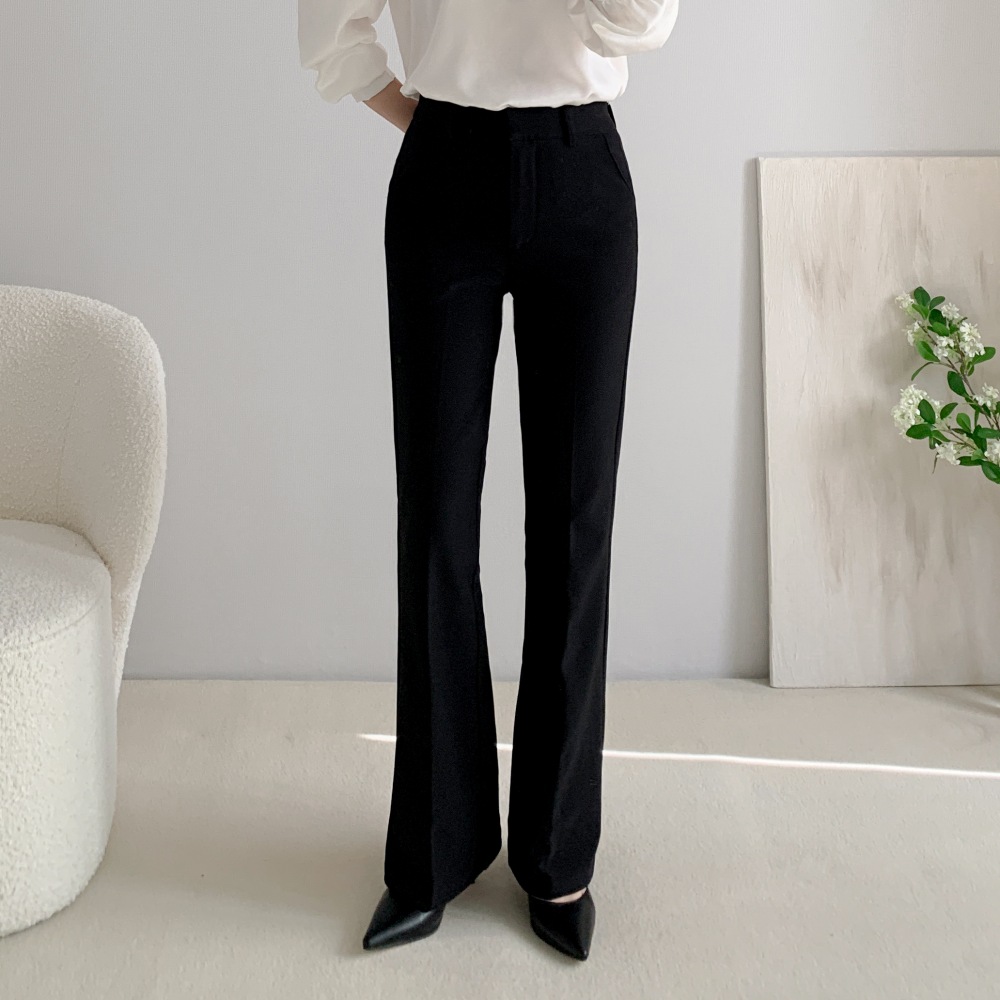 부츠컷슬랙스 나팔바지 밴딩슬랙스 키작녀바지 - 상품 이미지
