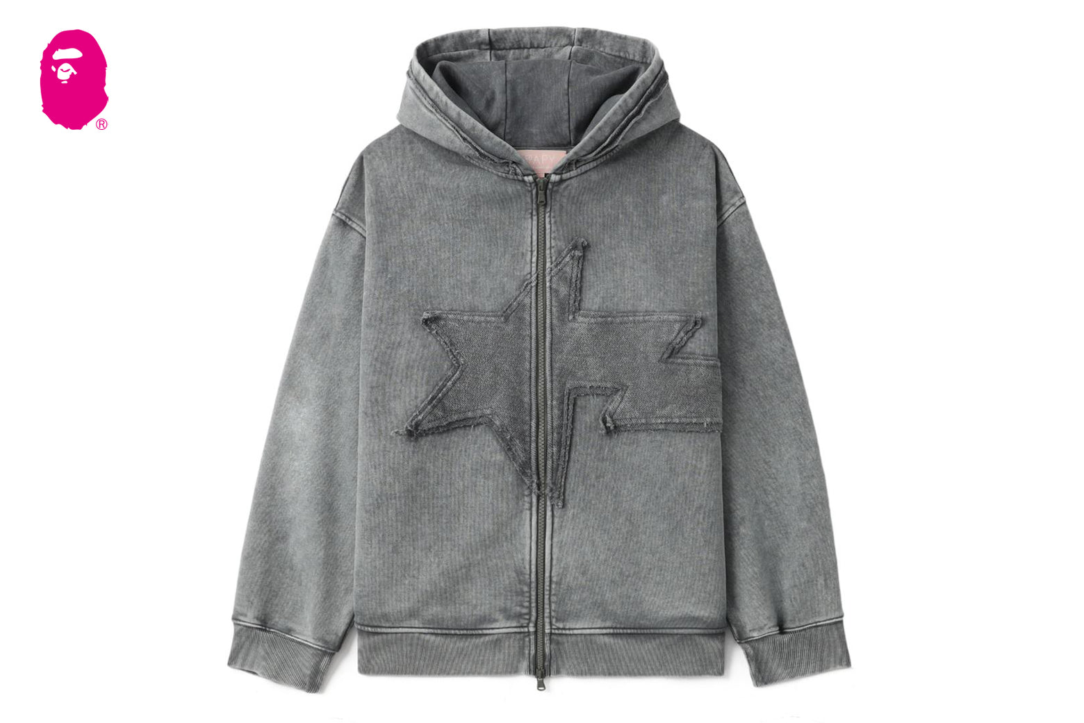 베이프 우먼즈 후드집업 BAPY WASHED ZIP UP 3월 1주차 YL20-215-302 - 상세 이미지 4