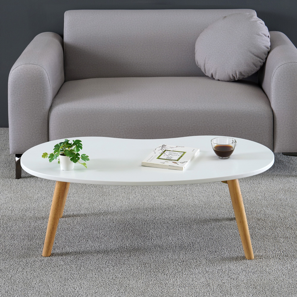 원목 접이식 좌식 테이블 거실 소파 좌탁 밥상 900x500mm, 화이트