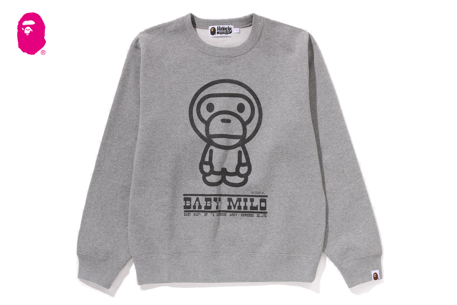베이프 우먼즈 긴팔티 BABY MILO CREWNECK SWEATSHIRT 3월 1주차 2L30-213-005 - 상세 이미지 2