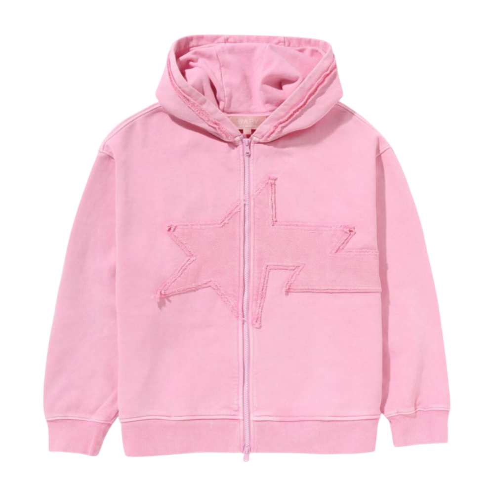 베이프 우먼즈 후드집업 BAPY WASHED ZIP UP 3월 1주차 YL20-215-302 - 메인 이미지