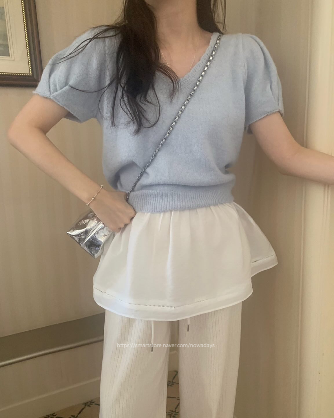 pyt 프리티영띵 펀칭 밴딩 팬츠 밴딩 일자 데일리 바지 (2col) 상세 이미지 7