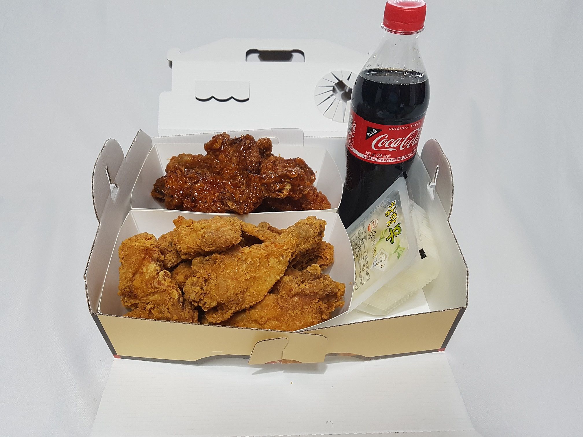 FC-2 손잡이형 두마리 합지 치킨박스 100매 통닭 포장용기 배달 - 상세 이미지 4