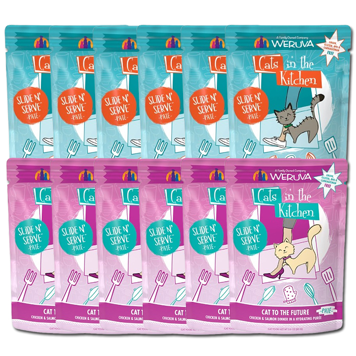 웨루바 CITK 캣츠인더키친 파테 주식파우치 고양이습식 콤보(2종 6개씩), 85g, 12개 - 메인 이미지