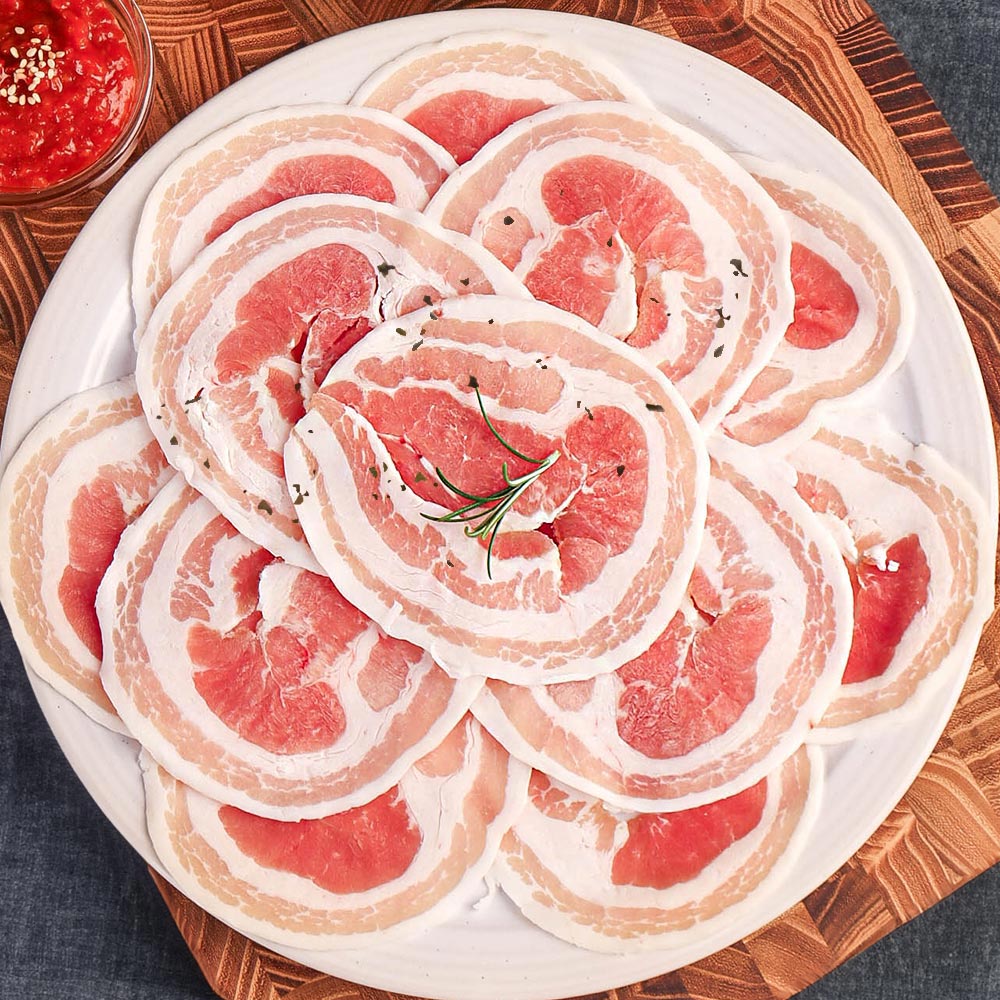 [1+1] 허브시즈닝 흑돼지 꽃삼겹살 돈차돌 꽃대패 캠핑고기 꽃냉삼 500g 총2팩