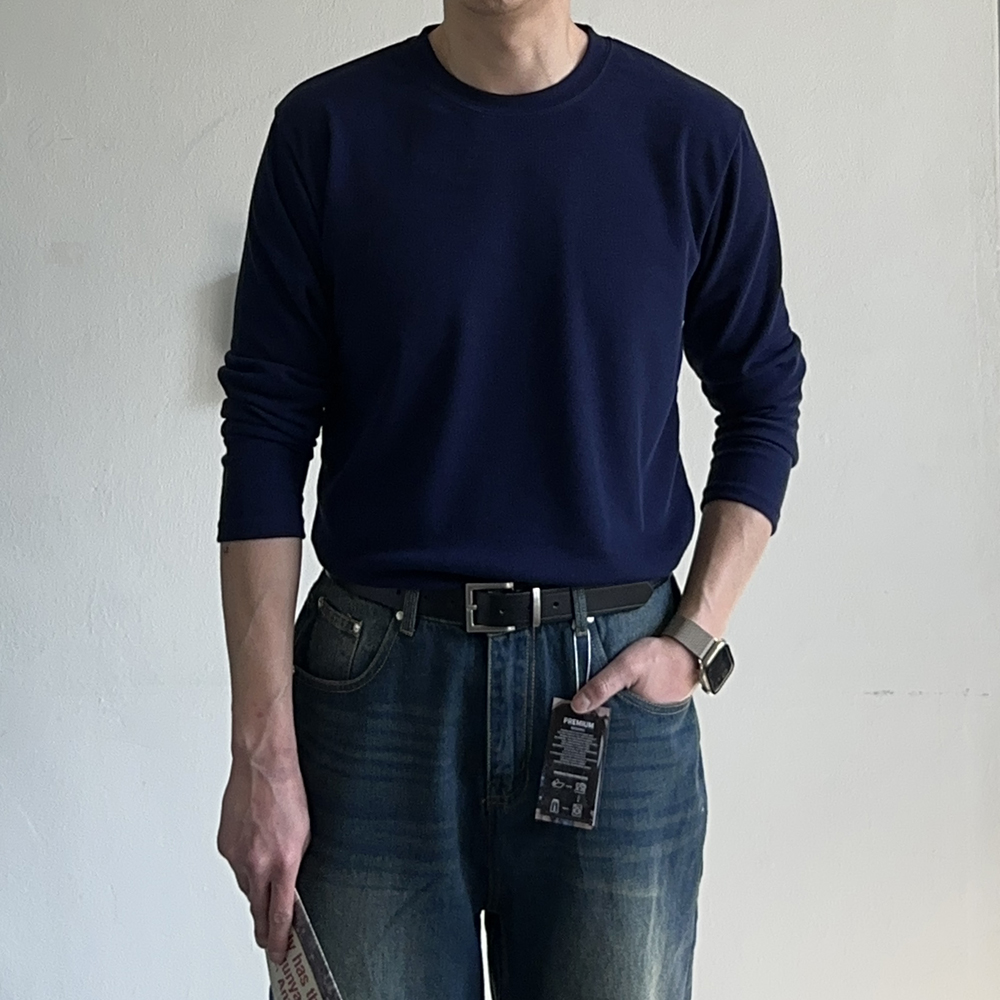 1+1 남자 긴팔티 빅사이즈 이너 레이어드 티셔츠 - 상세 이미지 3