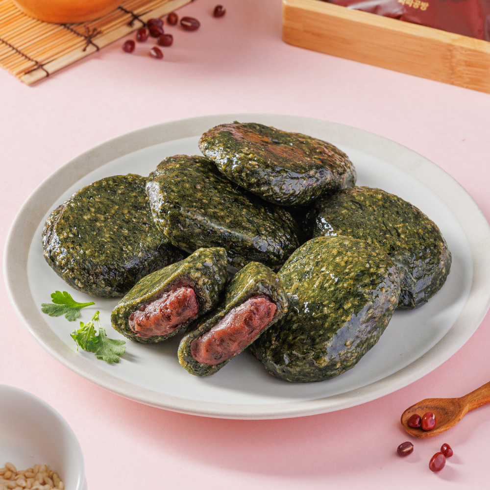 파파공방 현미 저당 밥알찹쌀떡 국산 통팥 쑥찹쌀떡 제주 해풍쑥떡 건강간식 70g, 10개 - 상세 이미지 2