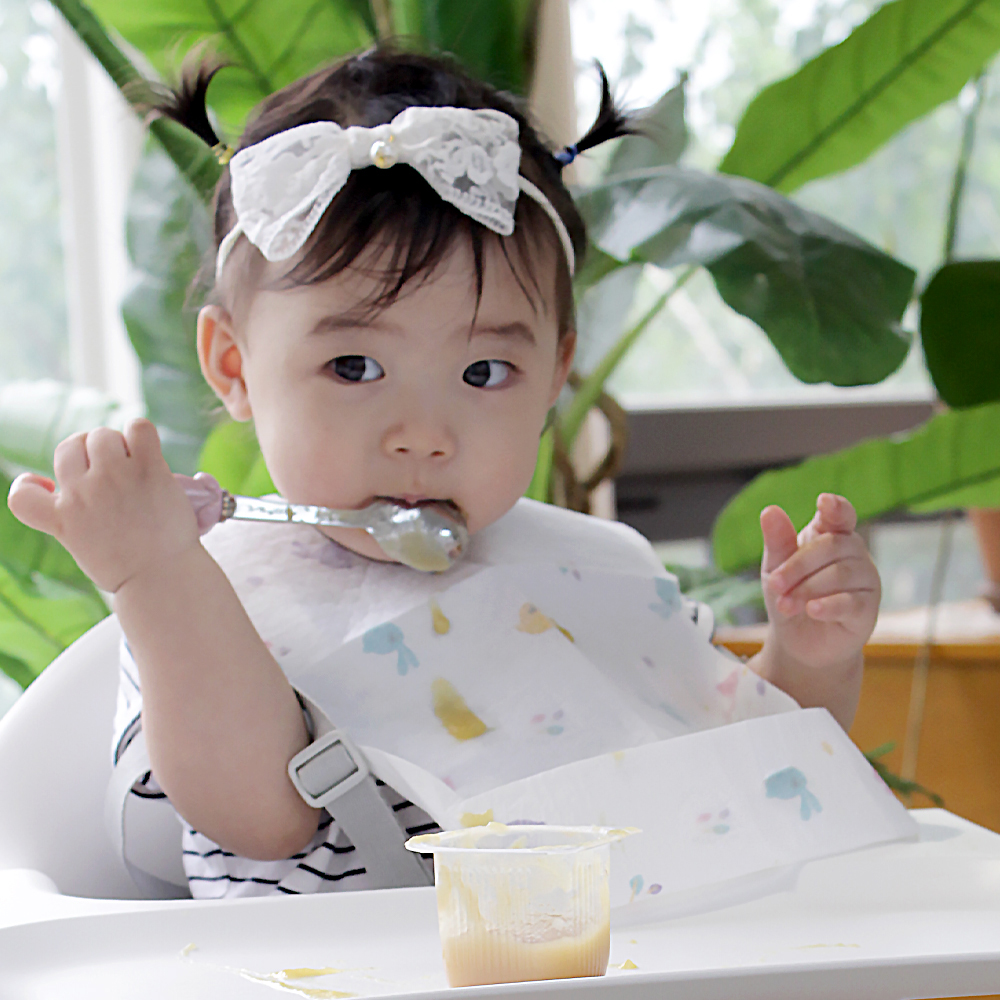 나와아기 일회용 턱받이 40매+40매 아기유아턱받이 자기주도이유식